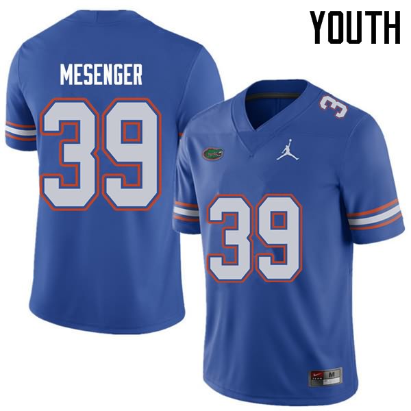 NCAA Florida Gators Jacob Mesenger Youth #39 Jordan Brand Royal Stitched Authentic College Football Jersey ABV6064KD